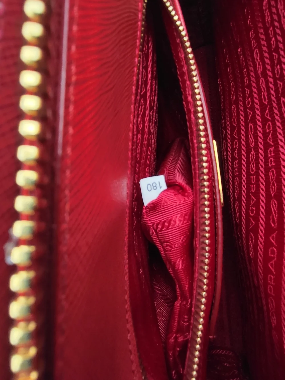 Prada Red Saffiano Parabole Handbag RossoPelle. Authentic w/COA..